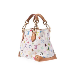Louis Vuitton White Handbag Leather Audra Multicolor